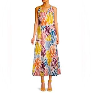 T Tahari Abstract-Print Tiered Dress